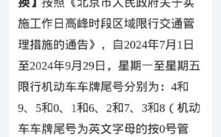 北京限行尾号时间表2024最新查询 北京尾号限行时间