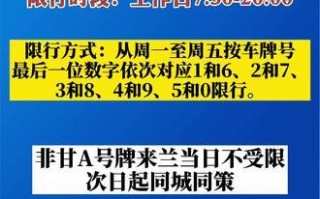 兰州限号新规定2022时间 兰州车辆限号最新规定2023年