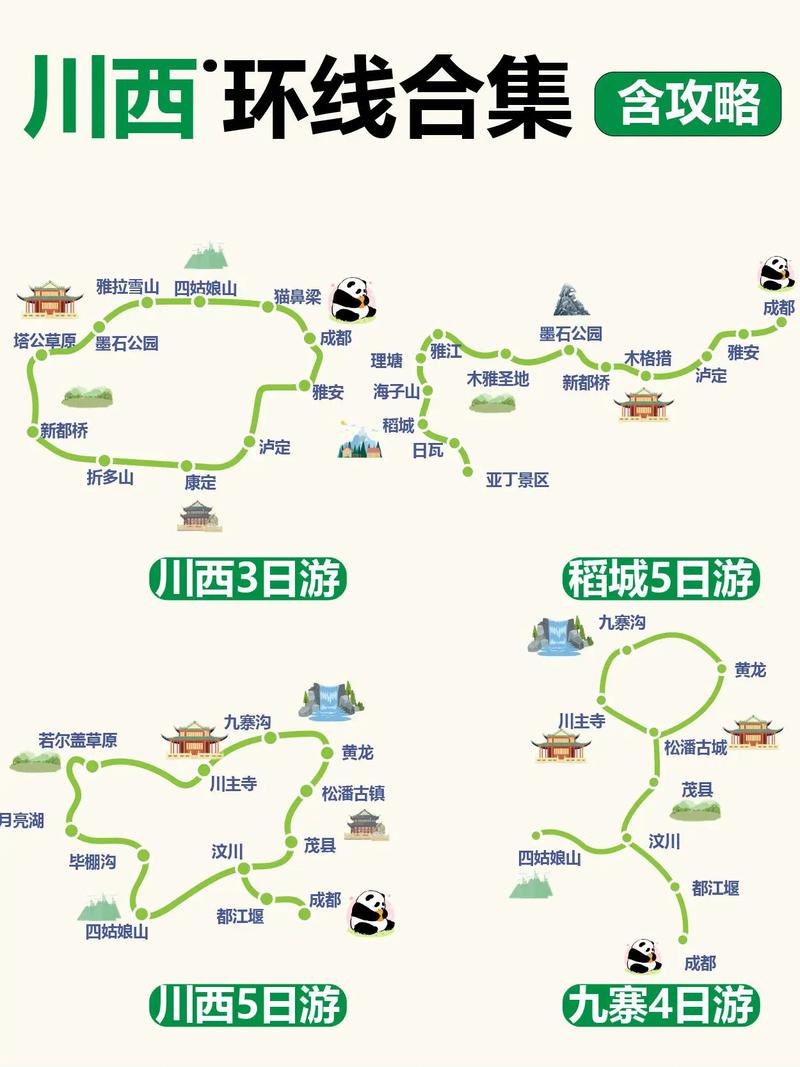 四川5日游最佳路线图 四川旅游攻略路线最佳路线-第2张图片-其人生活百科