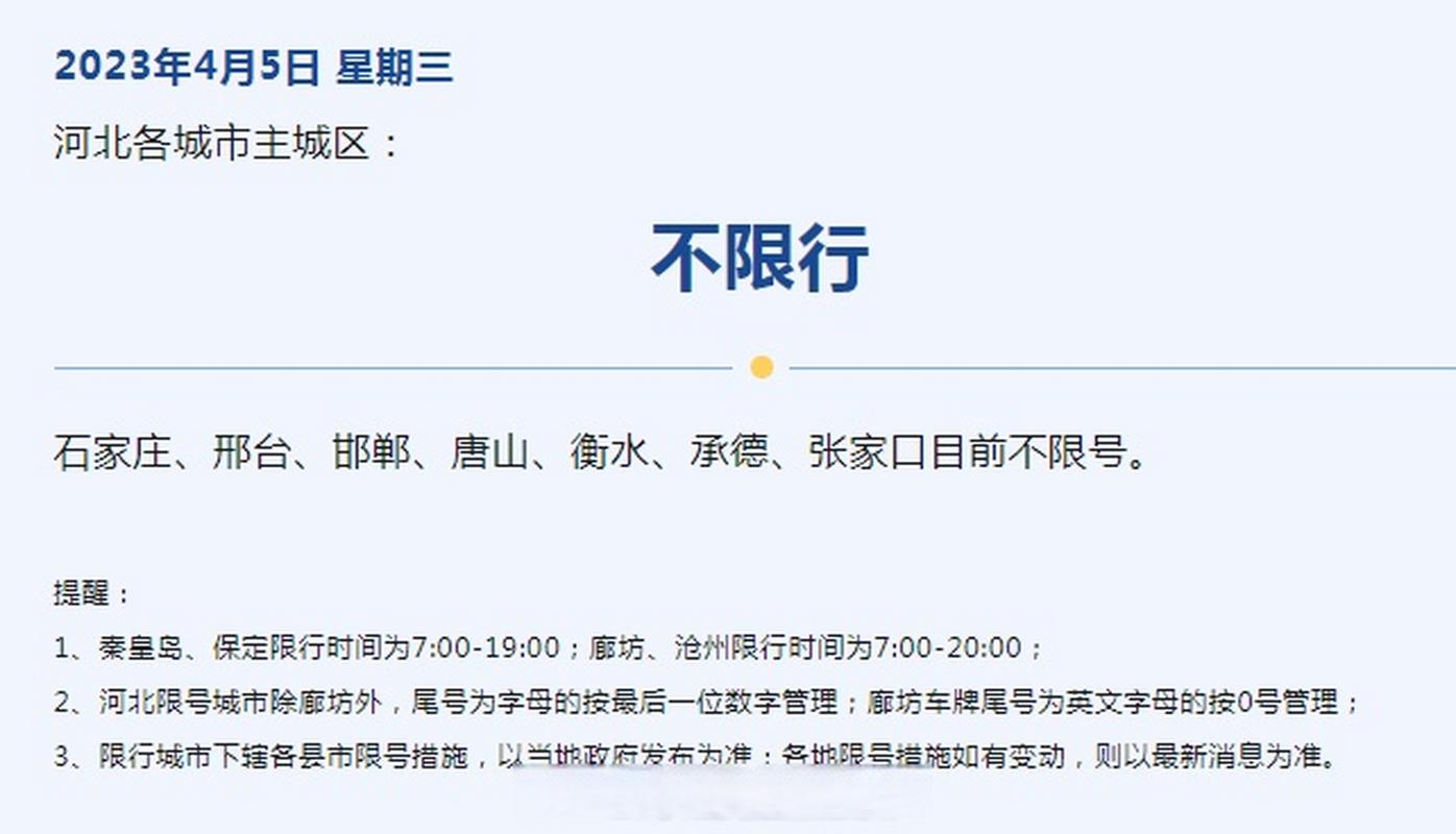 石家庄限号通知：最新限号规定及执行时间（2023年2月版）-第2张图片-其人生活百科