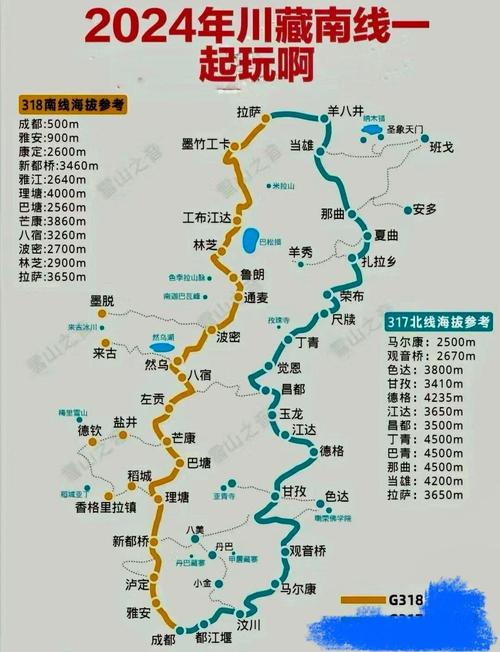 318国道川藏线路图 川藏线318国道起点和终点-第2张图片-其人生活百科