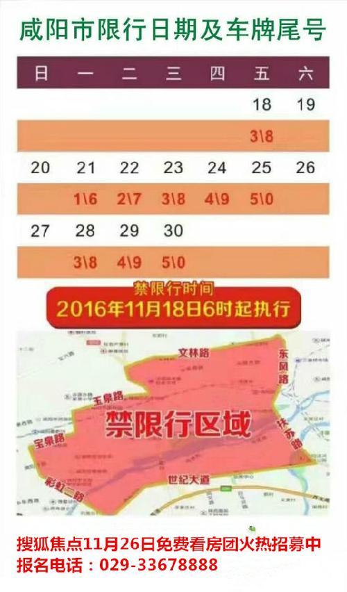 咸阳限行区域详细地图 咸阳市机动车限行区域地图-第1张图片-其人生活百科